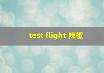 test flight 辣椒